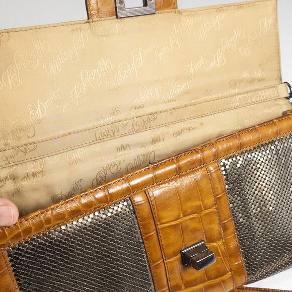 Vintage Whiting & Davis Silver Mesh Evening Hand Bag, Lined  Whiting & Davis Clutch Bag OS Silver Tan Y2K Mobwife Vintage Archive